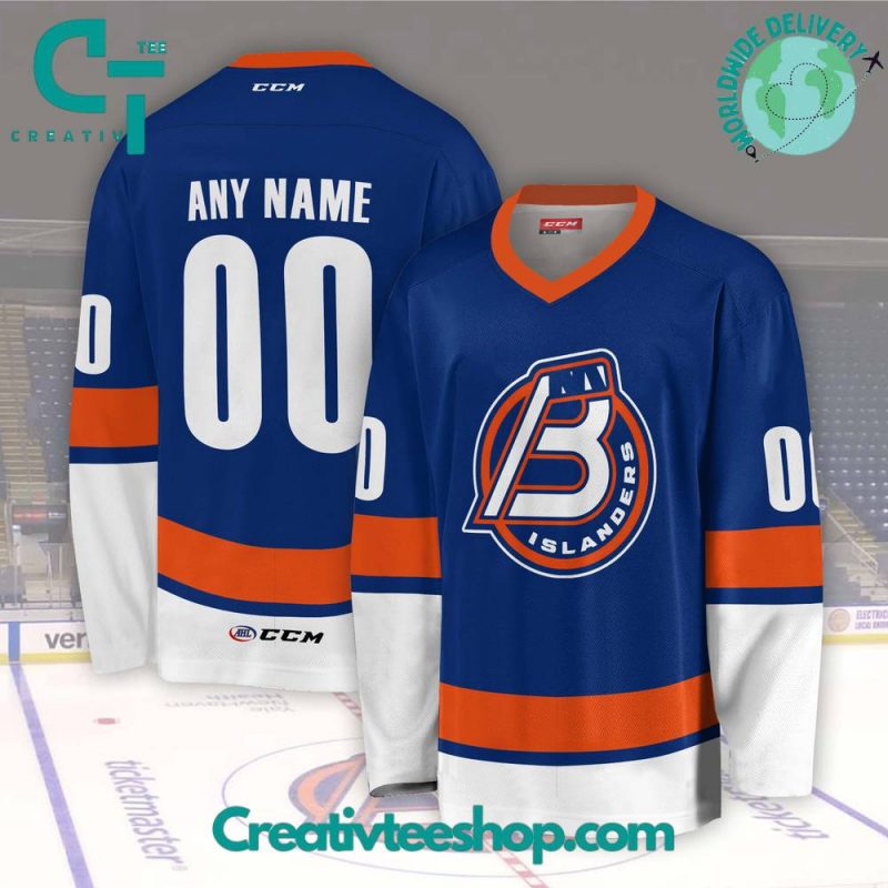 Ahl Bridgeport Islanders Blue Hockey Jersey Creativteeshop