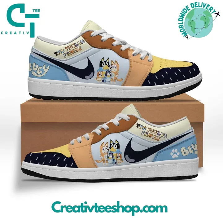 Bluey The Heeler Family Colorful Air Jordan 1 Sneaker - Creativteeshop