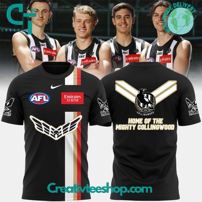 Collingwood Magpies FC AFL 2024 Go Pies Win Black T-Shirt - Creativteeshop