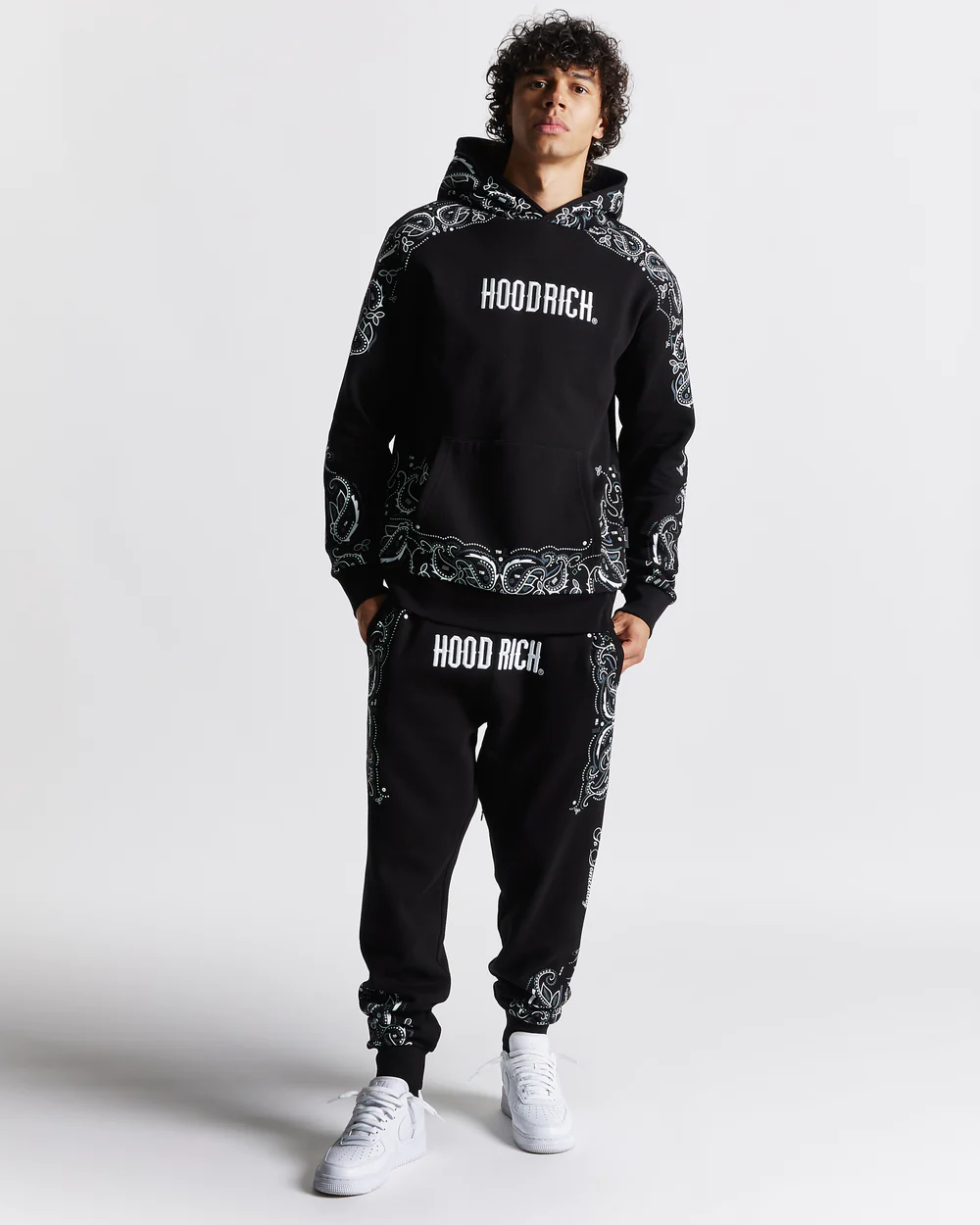 Hoodrich OG Motif Black Hoodie Pants Creativteeshop