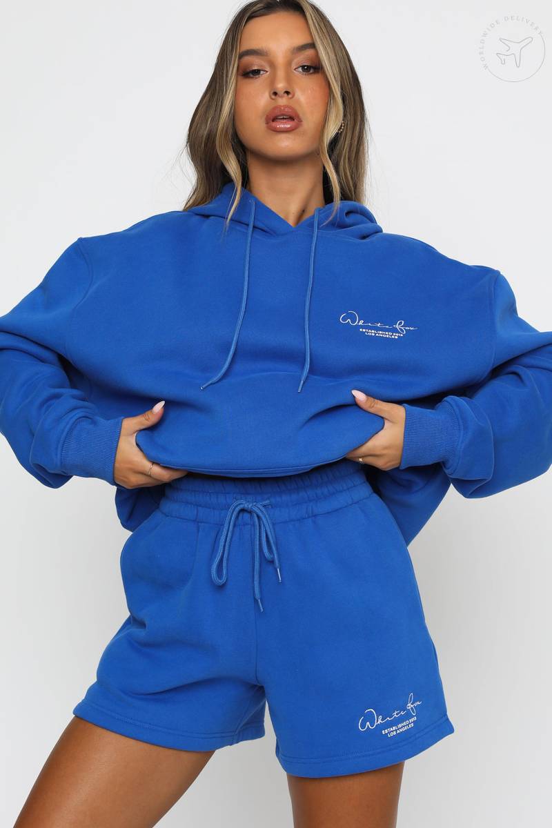 White Fox Set The Standard Electric Blue Hoodie Creativteeshop