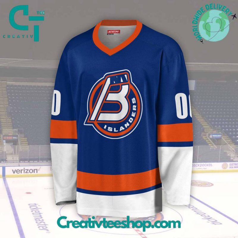 AHL Bridgeport Islanders 2024 Blue Hockey Jersey - Creativteeshop