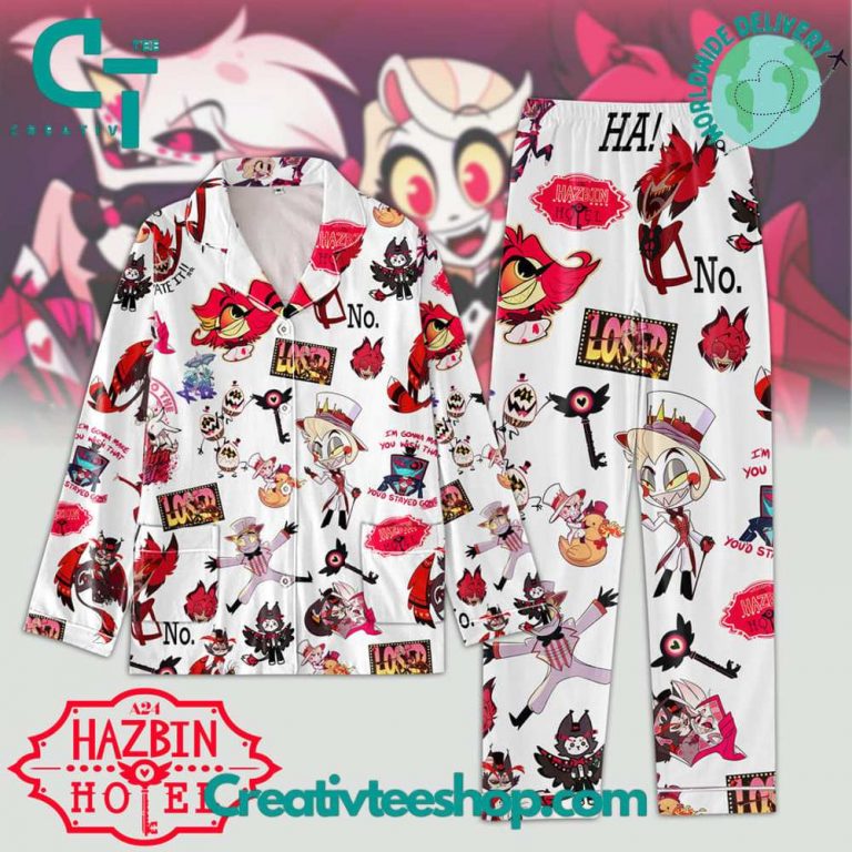 Hazbin Hotel TV Series Button Down Pyjama Set - Creativteeshop