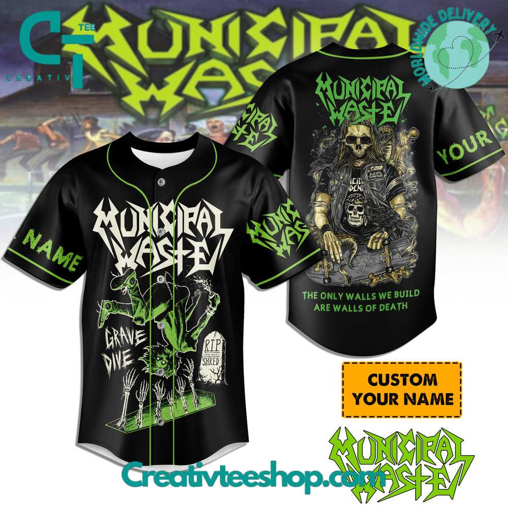Municipal Waste Custom Name Baseball Jersey
