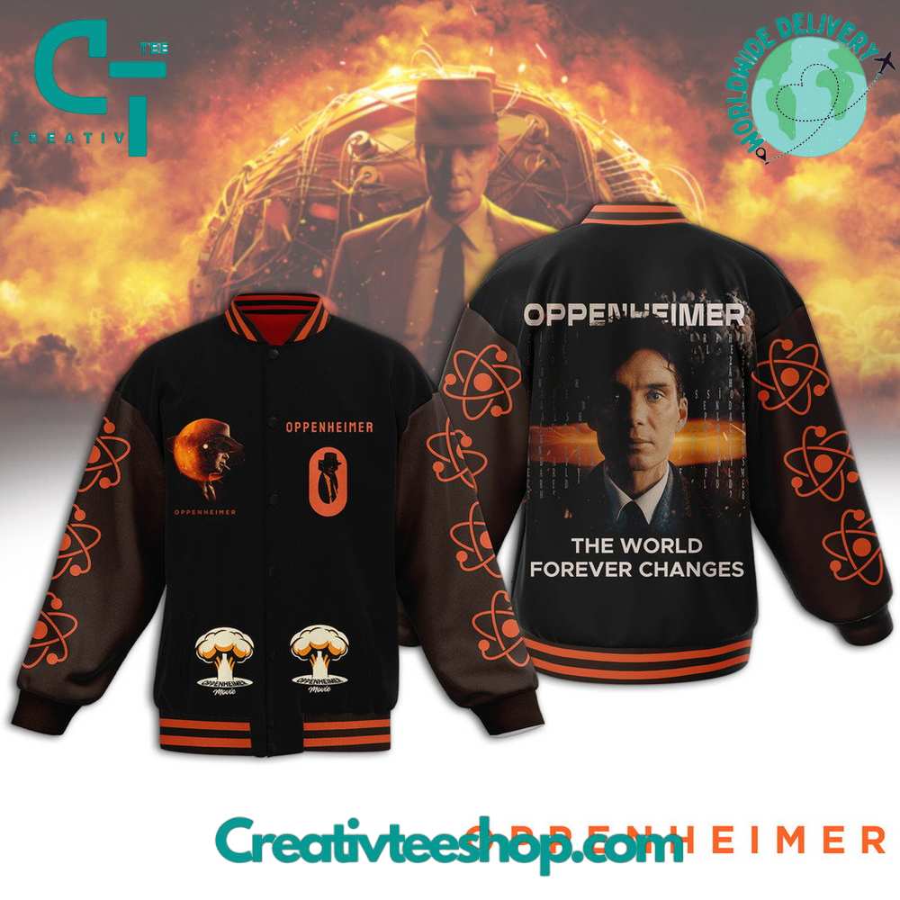 Oppenheimer The World Forever Changes Baseball Jacket