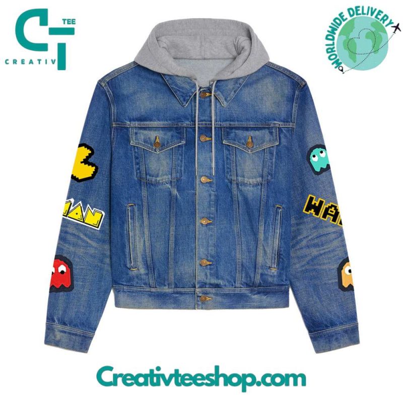 PACMAN Hooded Denim Jacket - Creativteeshop