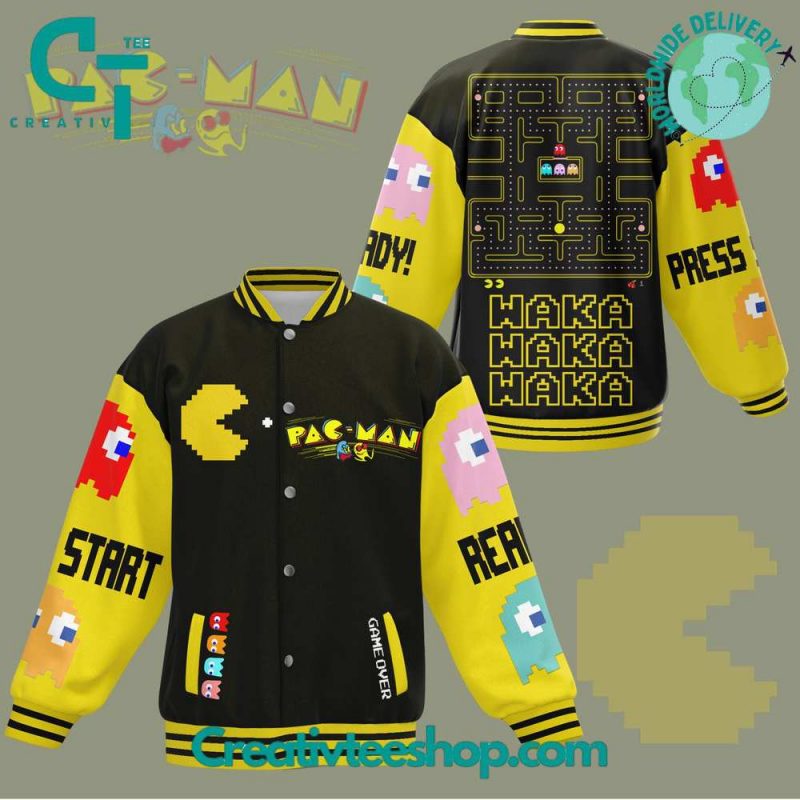 PACMAN Waka Waka Waka Baseball Jacket - Creativteeshop
