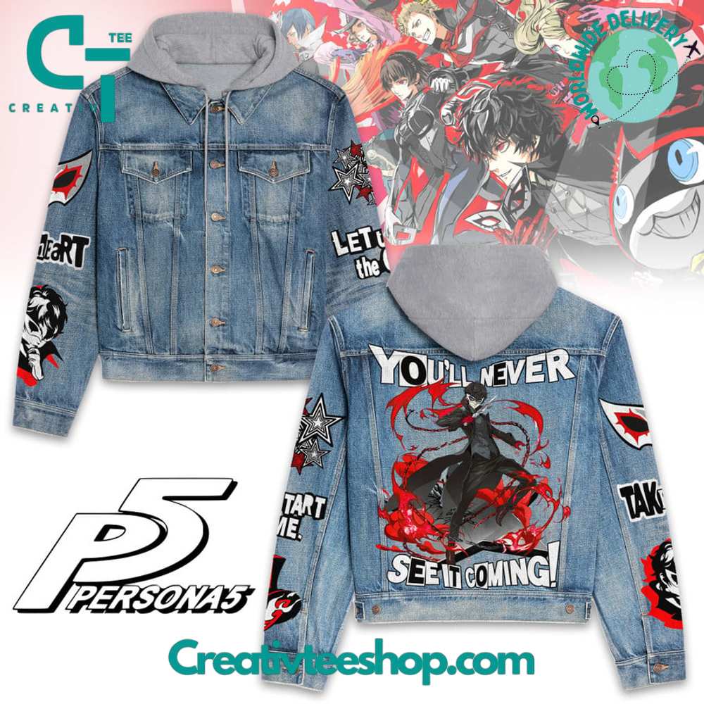Persona5 You’ll Never See It Coming Hooded Denim Jacket