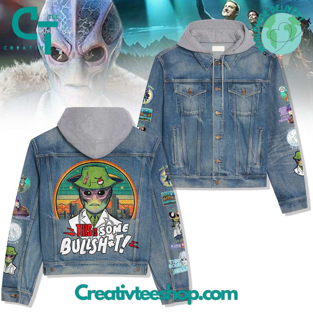 Resident Alien This Is Some Bull Shit Hooded Denim Jacket
