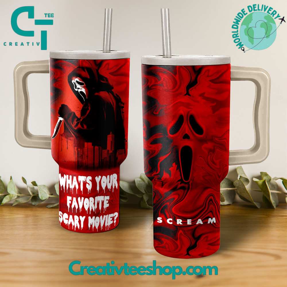 Scream What S Your Favourite Scary Movie Stanley Tumbler Oz Creativteeshop