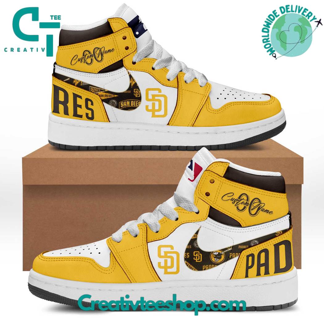 MLB San Diego Padres Personalized Air Jordan 1 Sneaker