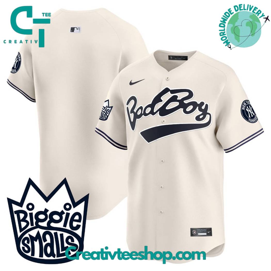 New York Yankees Biggie Smalls Cream Baseball Jersey