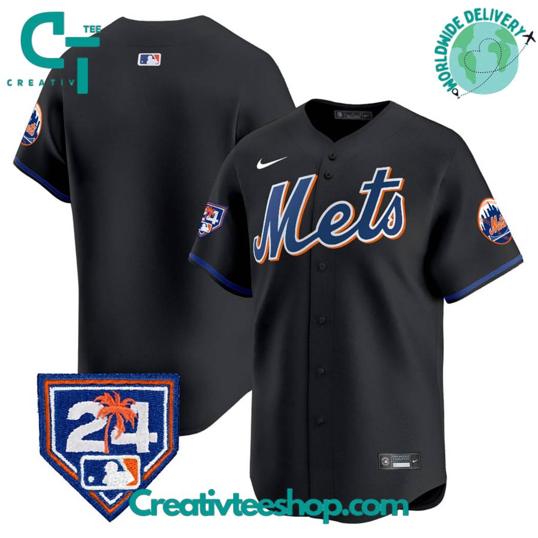 New York Mets 2024 Spring Training Vapor Premier Black Baseball Jersey