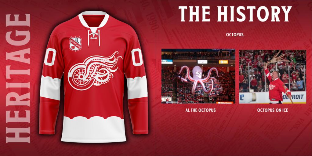 NHL Detroit Red Wings Personalized Heritage Hockey Jersey