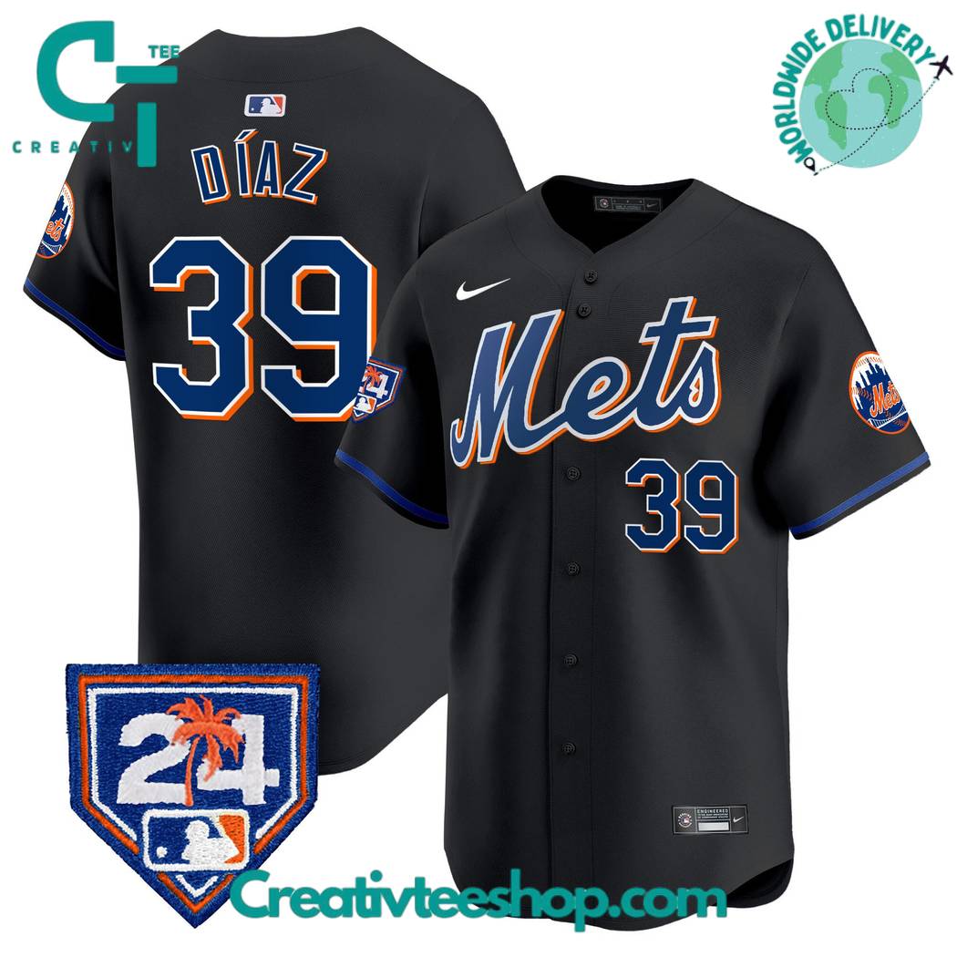 New York Mets 2024 Spring Training Vapor Premier Black Baseball Jersey