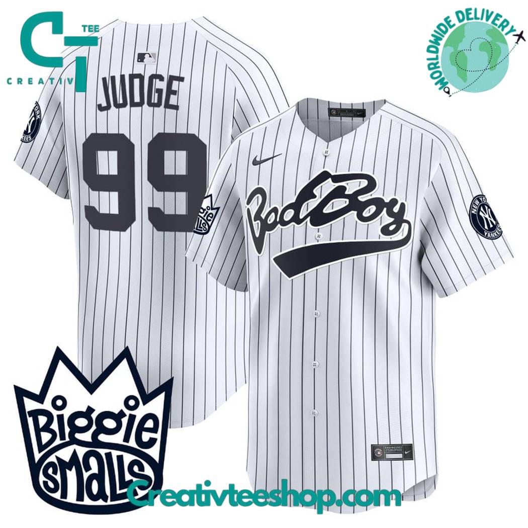 New York Yankees Biggie Smalls White Baseball Jersey