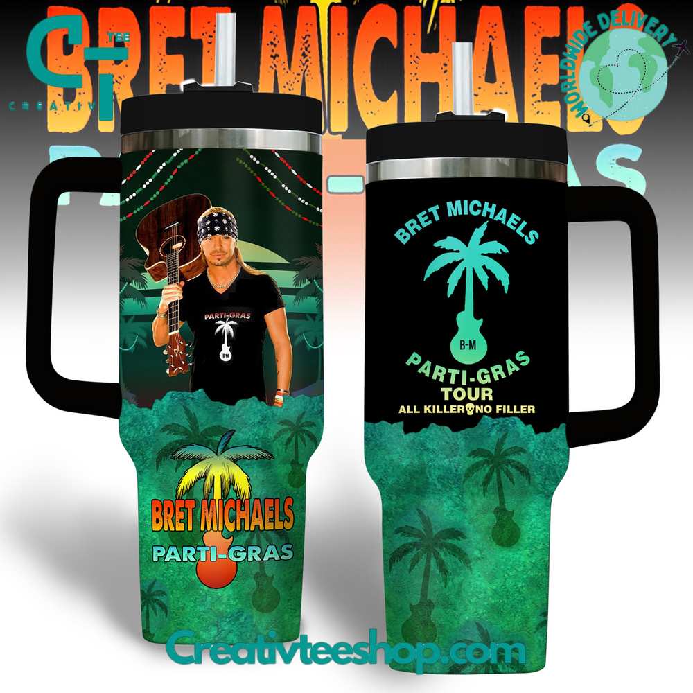 Poison Bret Micheals Parti Gras Stanley Tumbler 40oz