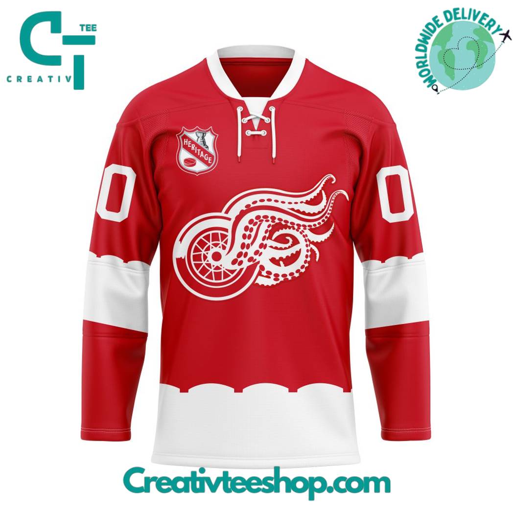 NHL Detroit Red Wings Personalized Heritage Hockey Jersey