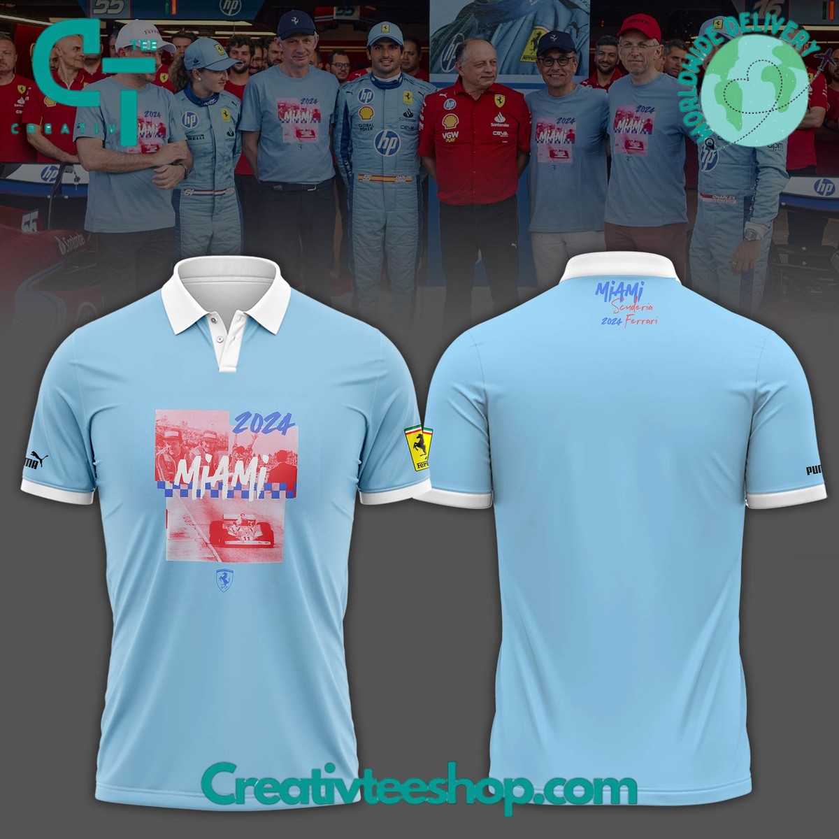 Scuderia Ferrari HP Miami 2024 Polo Shirt