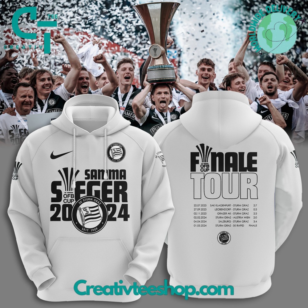 Sturm Graz Final Tour 2024 White Hoodie