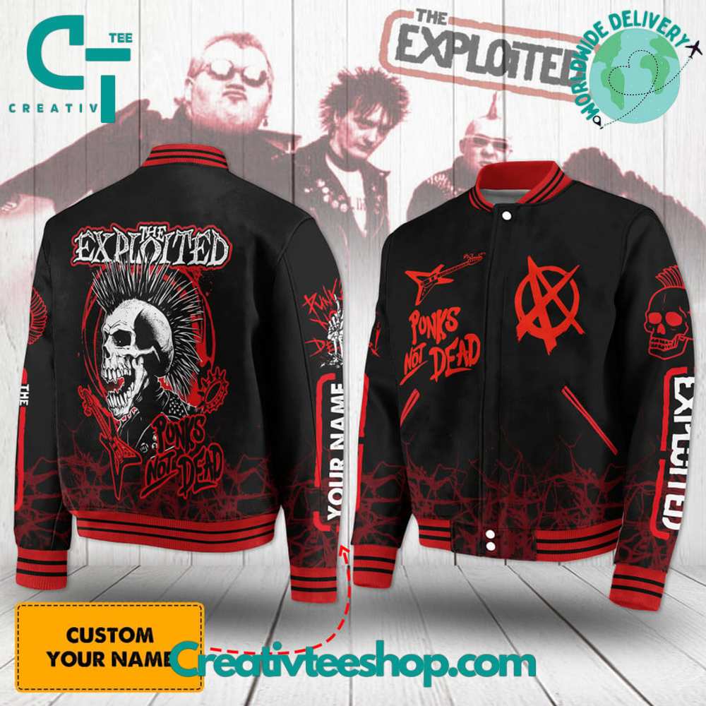 The Exploited Punks Not Dead Baseball Jacket