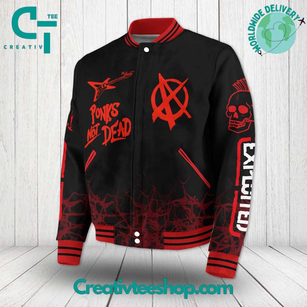 The Exploited Punks Not Dead Baseball Jacket