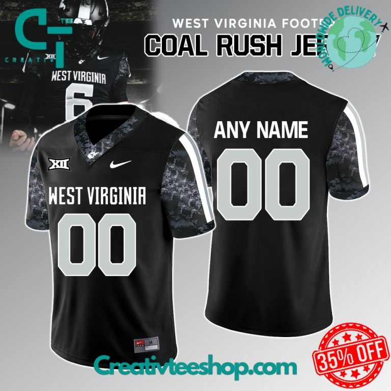 West Virginia Mountaineers 2024 Coal Rush Football Jersey - Creativteeshop