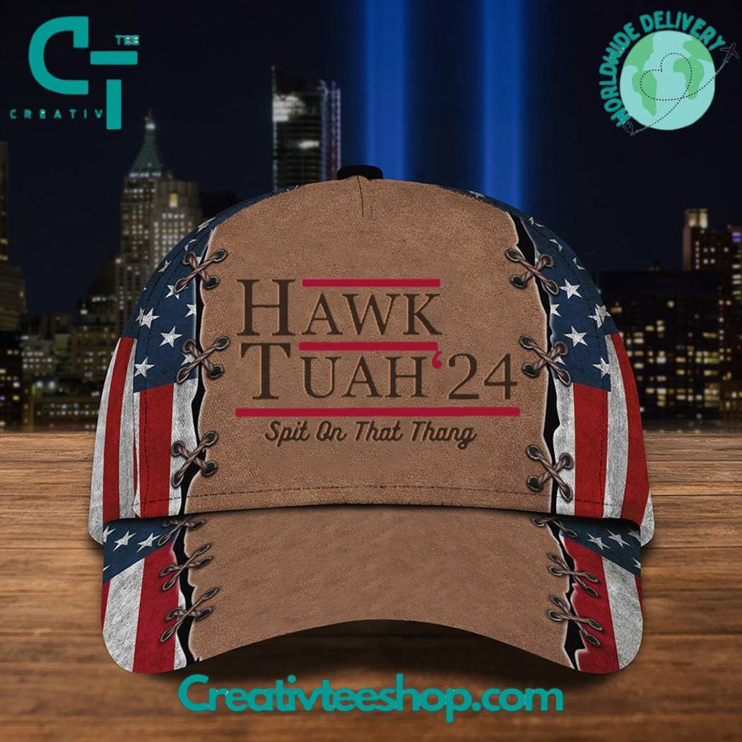 Hawk Tuah 24 Spit On That Thang American Flag Hat