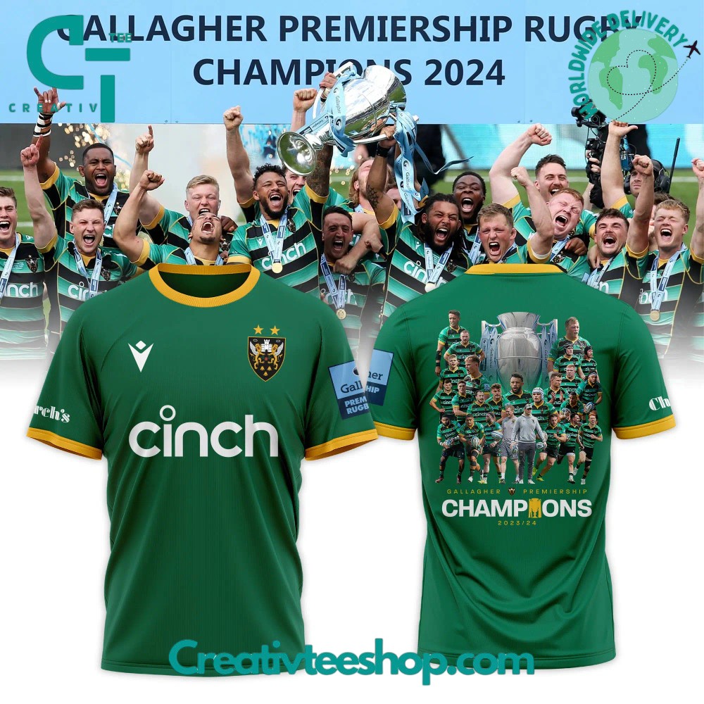 Northampton Saints Gallagher Premiership Rugby Champions 2024 T-Shirt