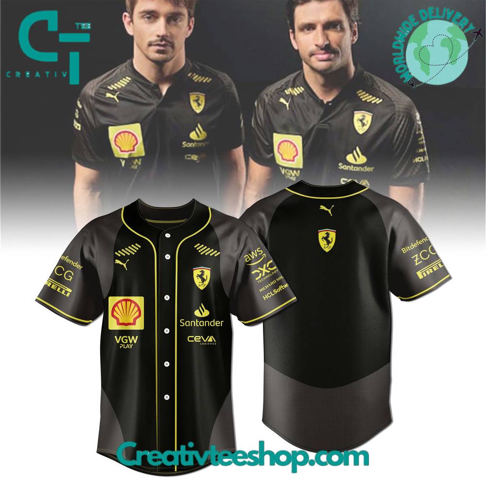 Scuderia Ferrari ItalianGP Black Baseball Jersey Creativteeshop