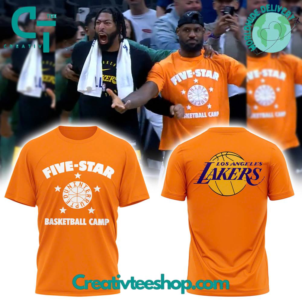 Los Angeles Lakers Fiver Star Basketball Camp T-Shirt