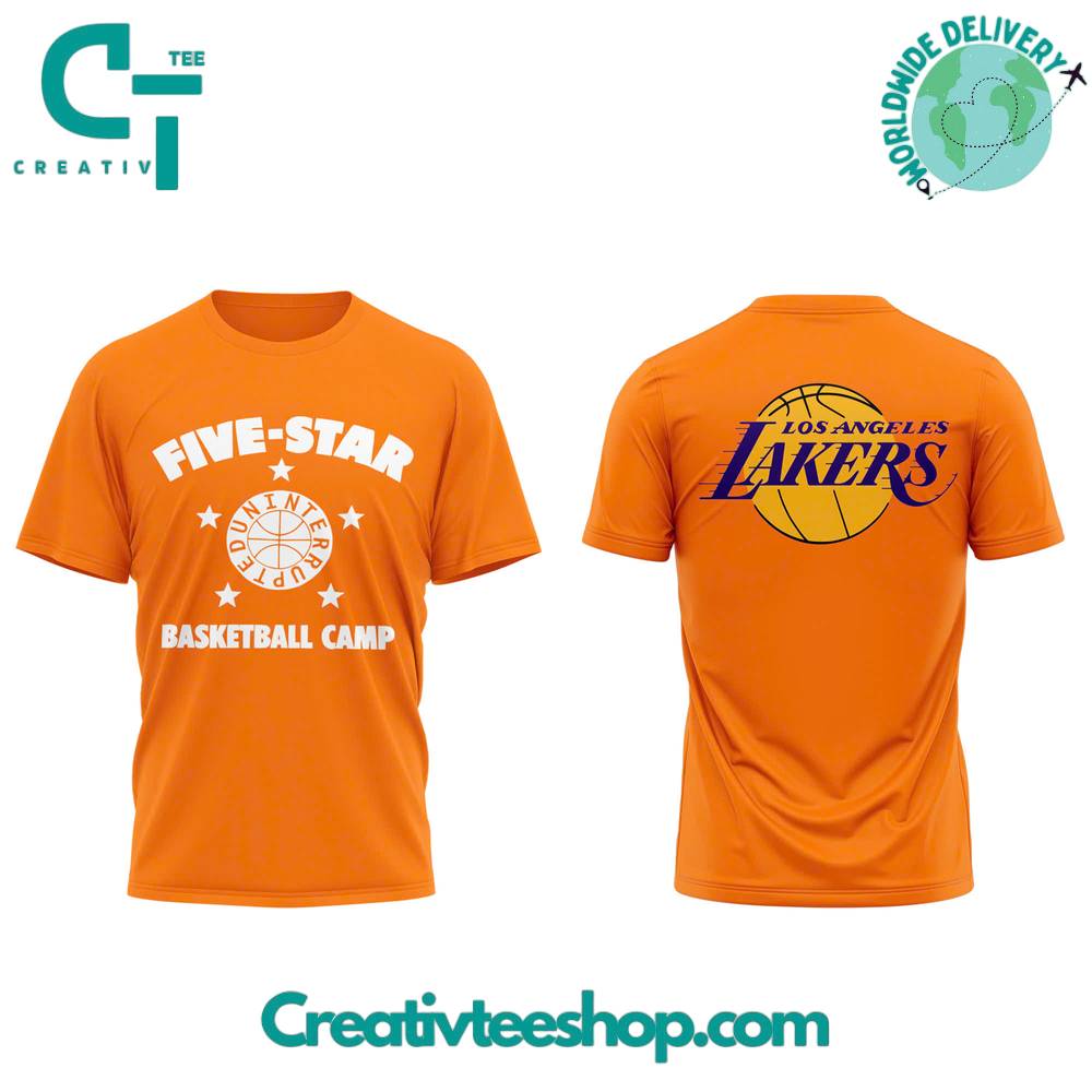 Los Angeles Lakers Fiver Star Basketball Camp T-Shirt
