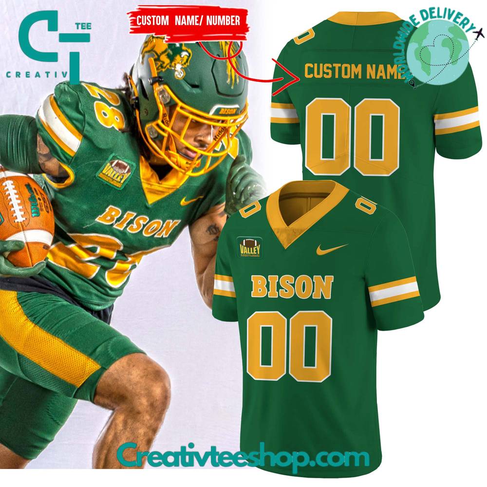 North Dakota State Bison Football Green Jersey