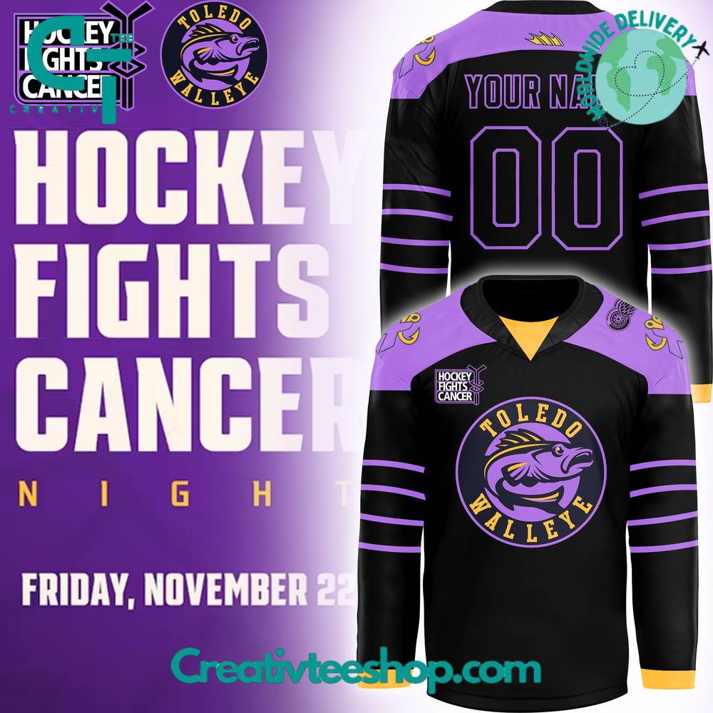 Toledo Walleye x Hockey Fight Cancer Night 2024 Hockey Jersey