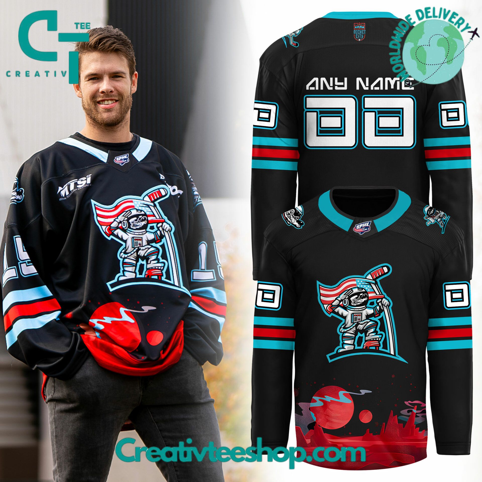 Huntsville Havoc Special Space Night Hockey Jersey
