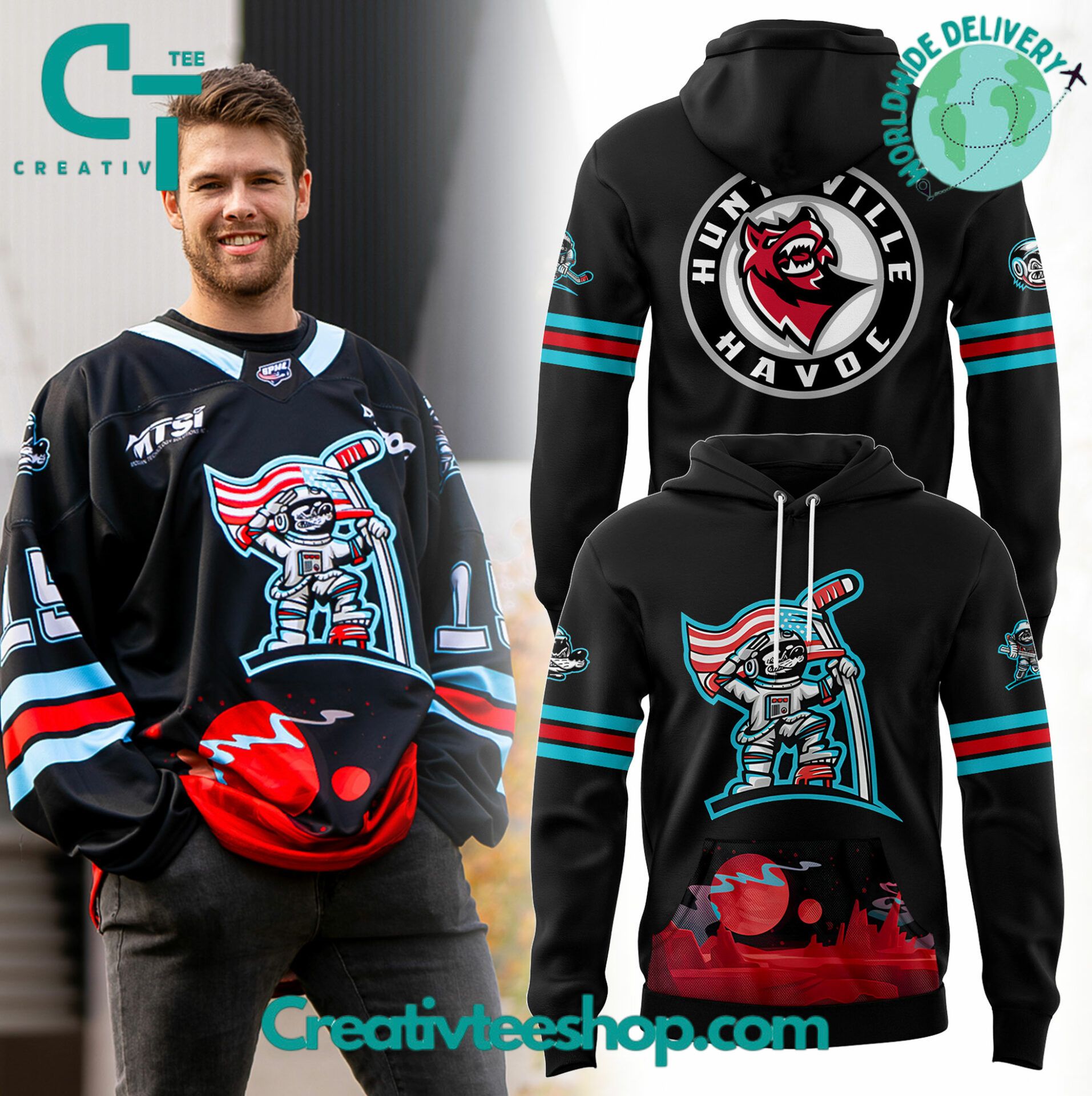 Huntsville Havoc Special Space Night Hoodie