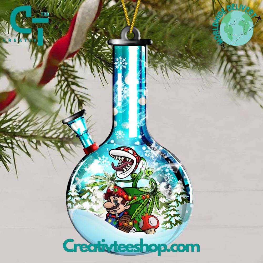 Super Mario Snowglobe Bong Christmas Ornament - Creativteeshop