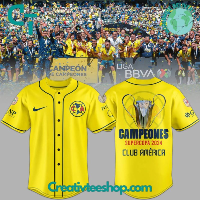 Club America Campeones Supercopa 2024 Baseball Jersey