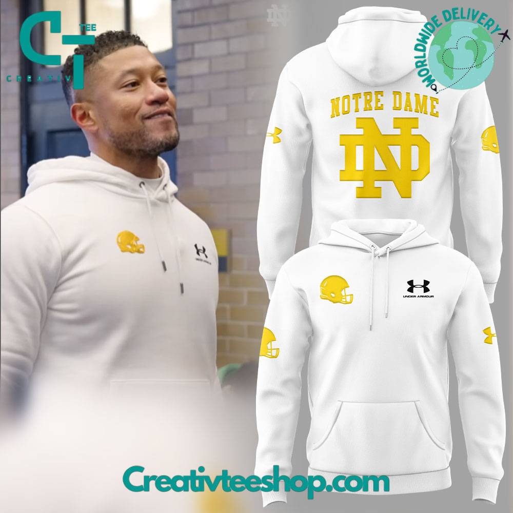 Notre Dame Fighting Irish Coach Marcus Freeman White Hoodie