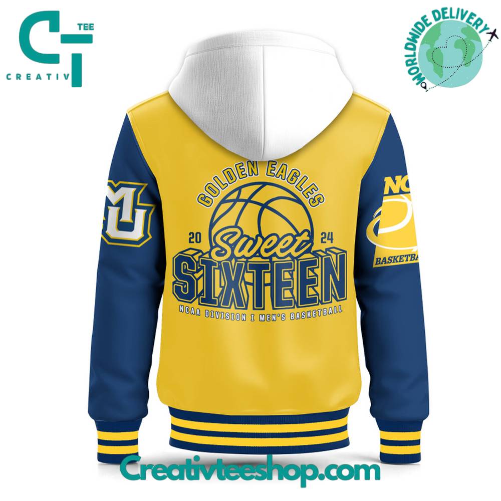 Marquette Golden Eagles 2024 Sweet Sixteen NCAA Division Hooded Baseball Jacket