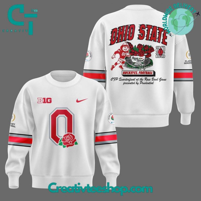 Ohio State Buckeyes x Rose Bowl Game 2025 White Sweatshirt