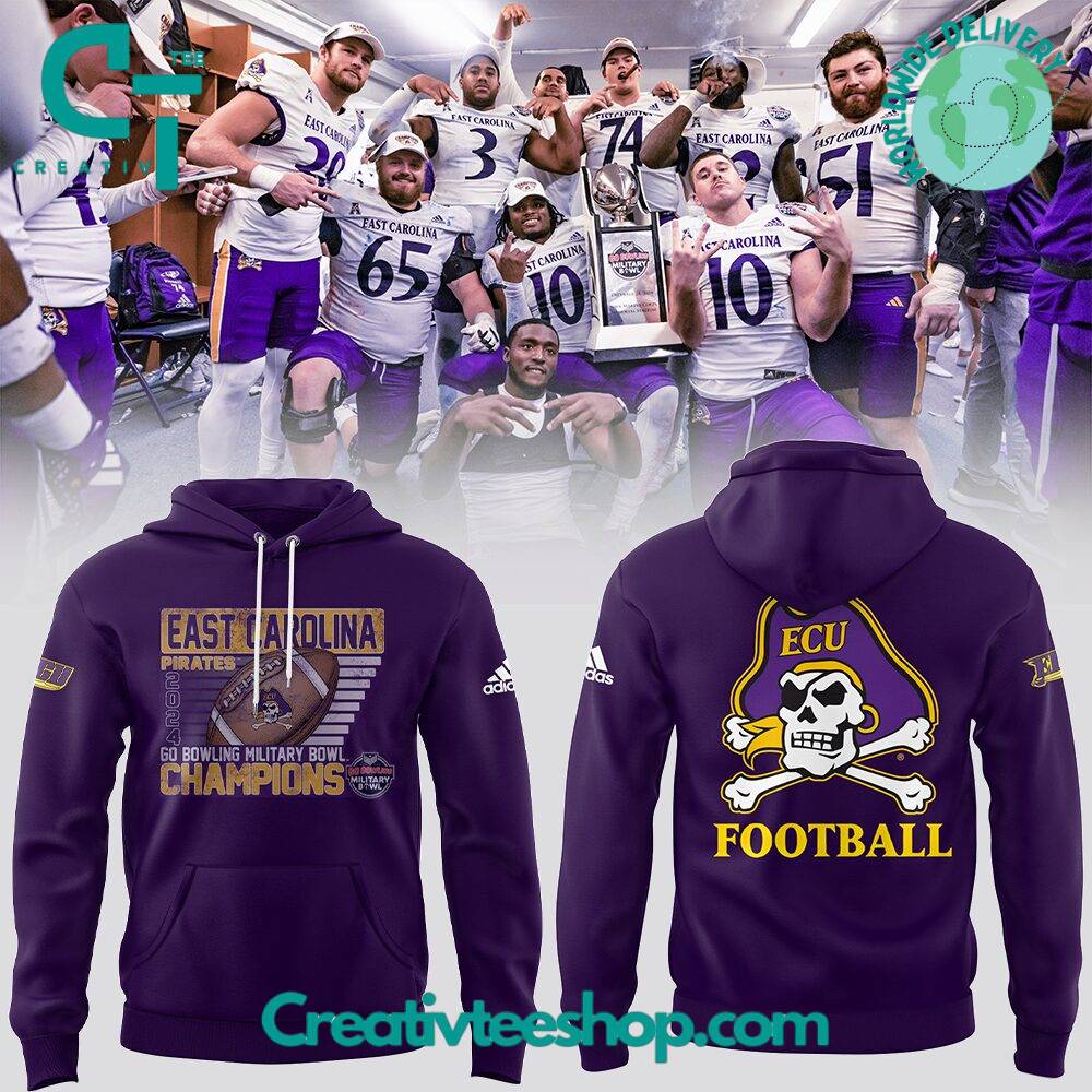East Carolina MILITARY BOWL Champions Purple Hoodie