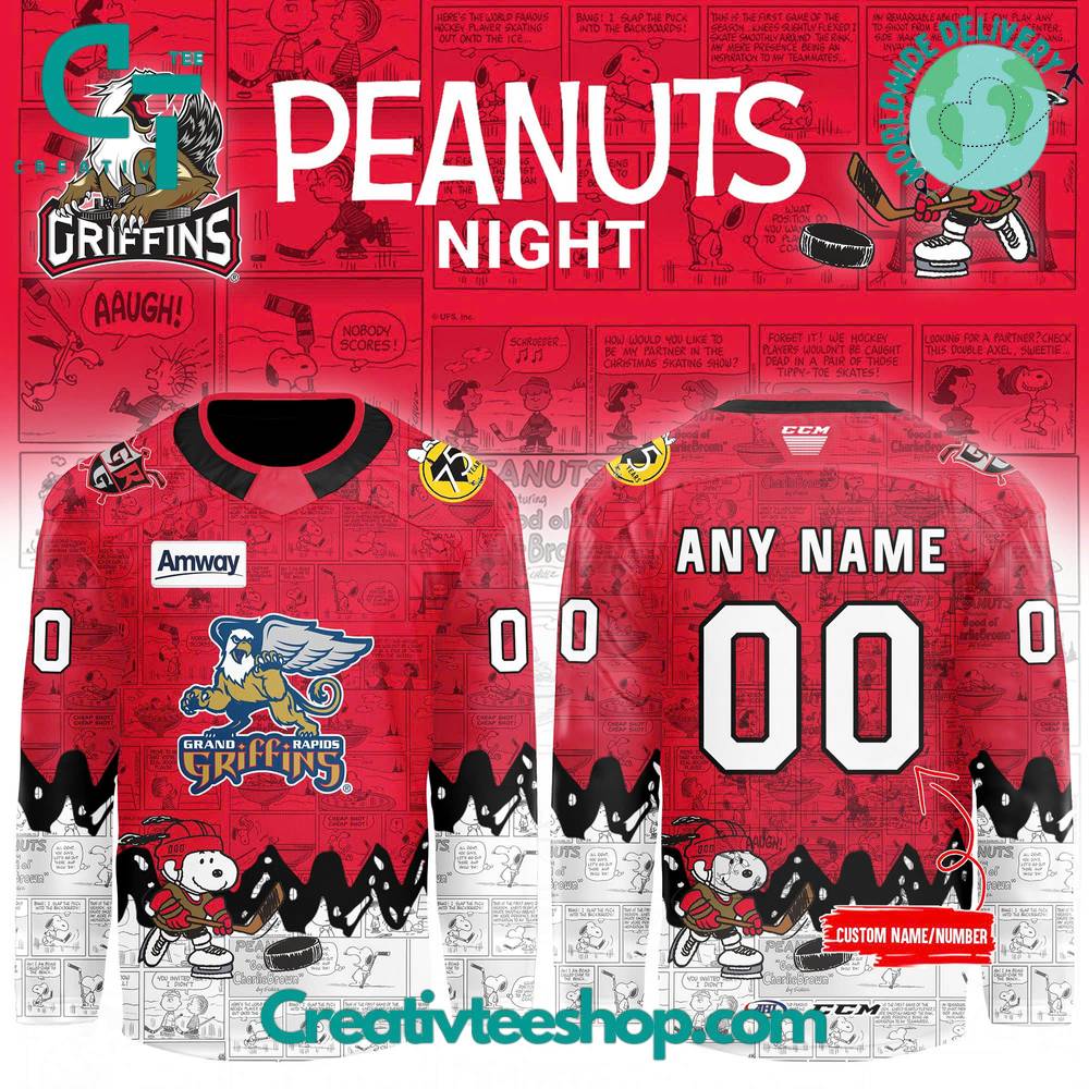 Grand Rapids Griffins 75th Anniversary of Peanuts Hockey Jersey