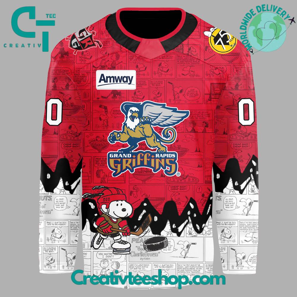 Grand Rapids Griffins 75th Anniversary of Peanuts Hockey Jersey