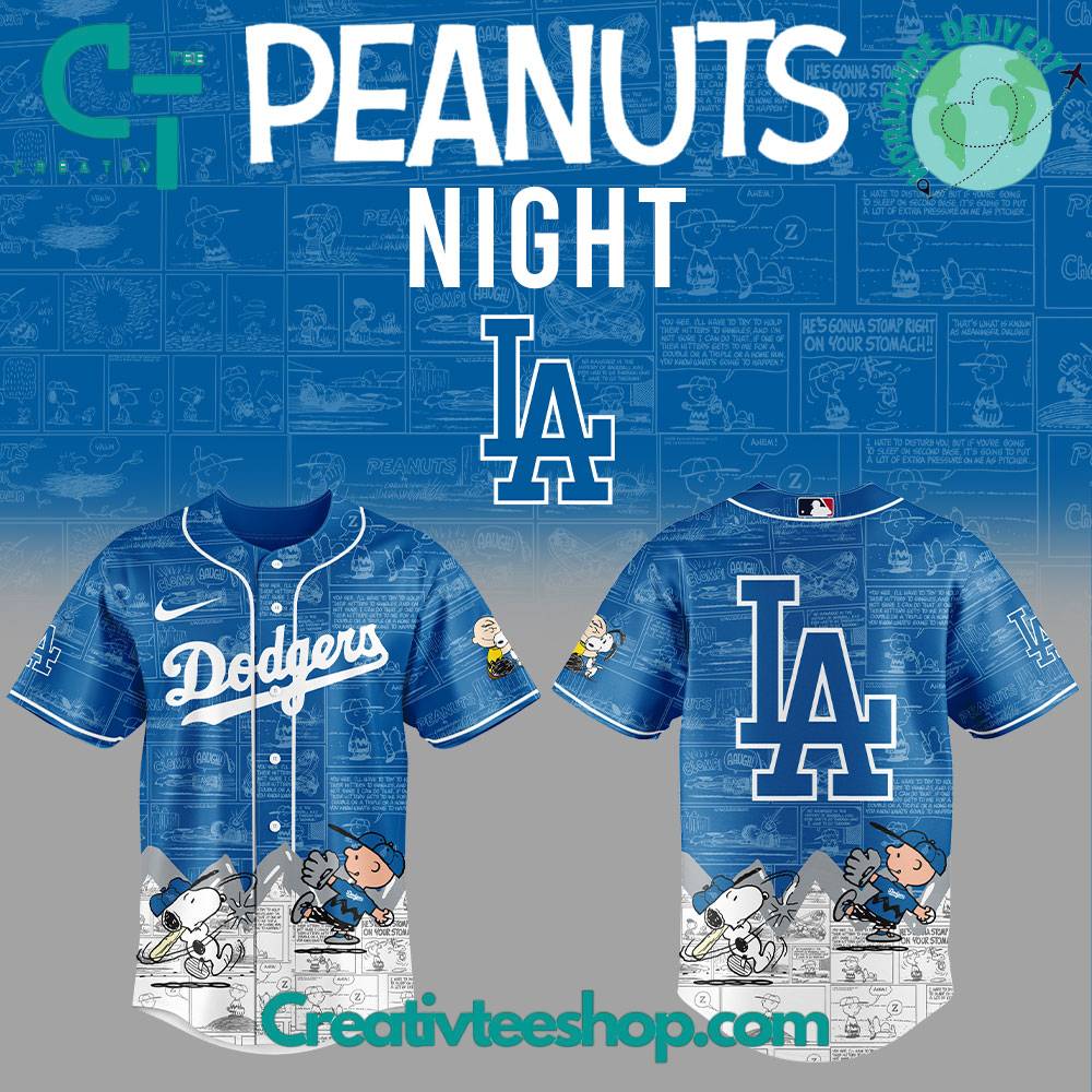 Los Angeles Dodgers 75th Anniversary of Peanuts Limited Baseball Jersey