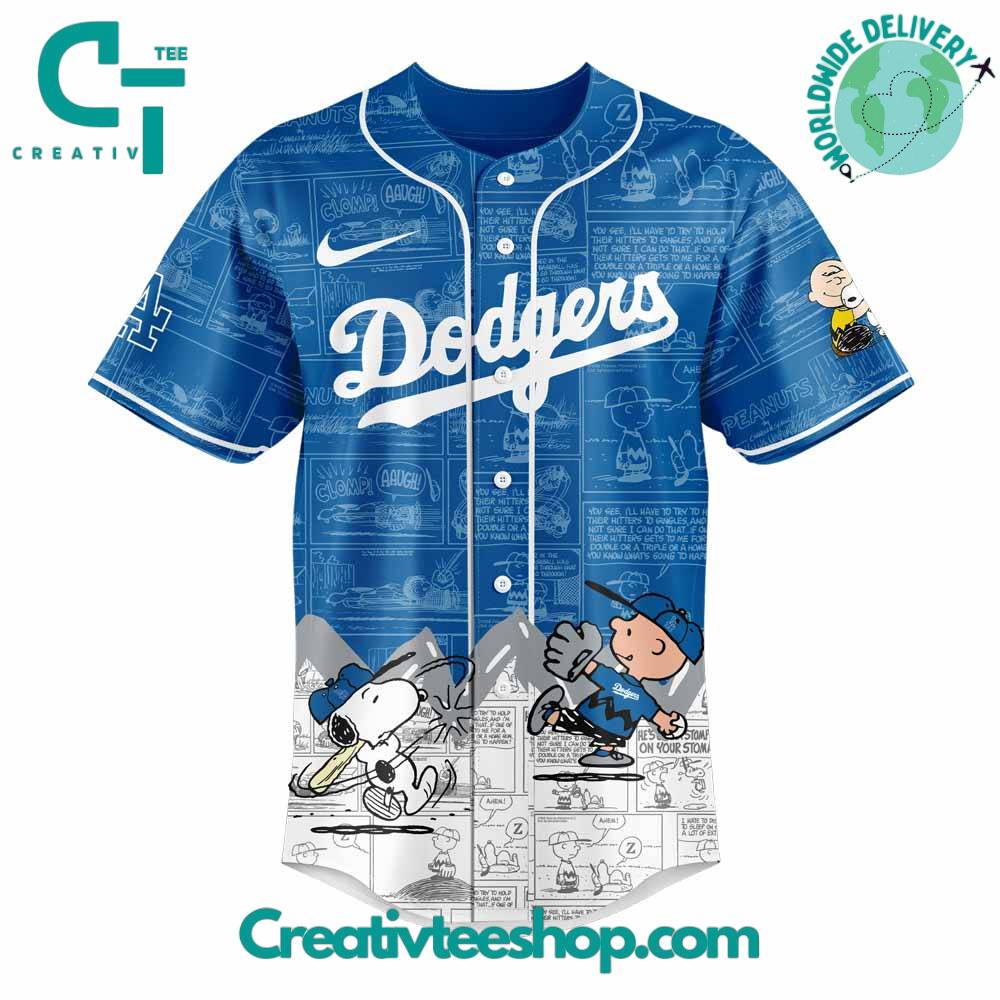 Los Angeles Dodgers 75th Anniversary of Peanuts Limited Baseball Jersey