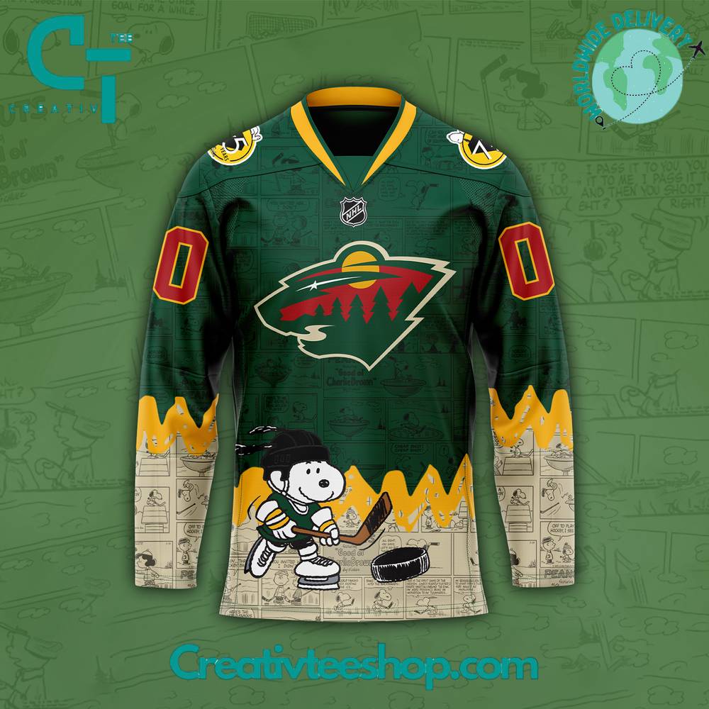 Minnesota Wild 75th Anniversary of Peanuts Hockey Jersey