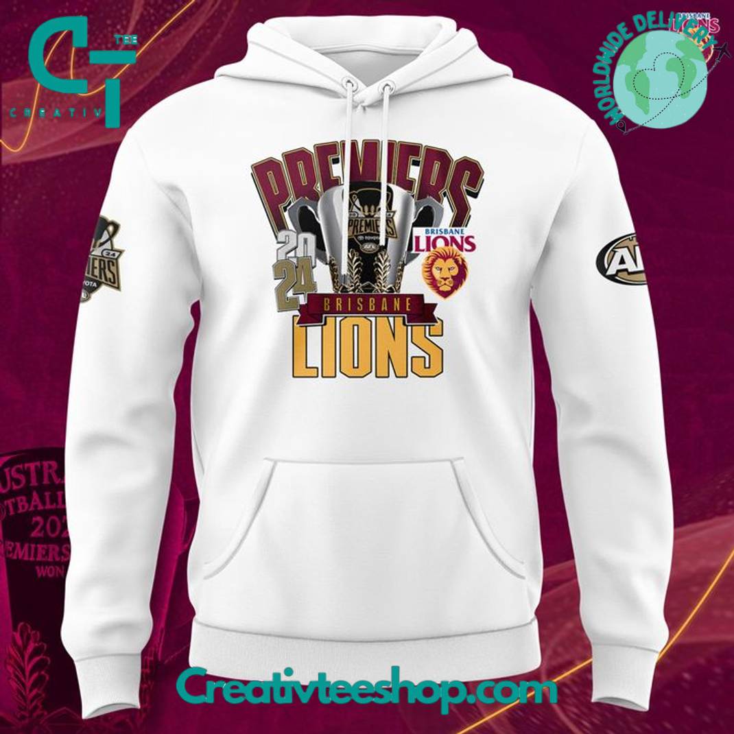 Brisbane Lions Premiership Range Special White Hoodie
