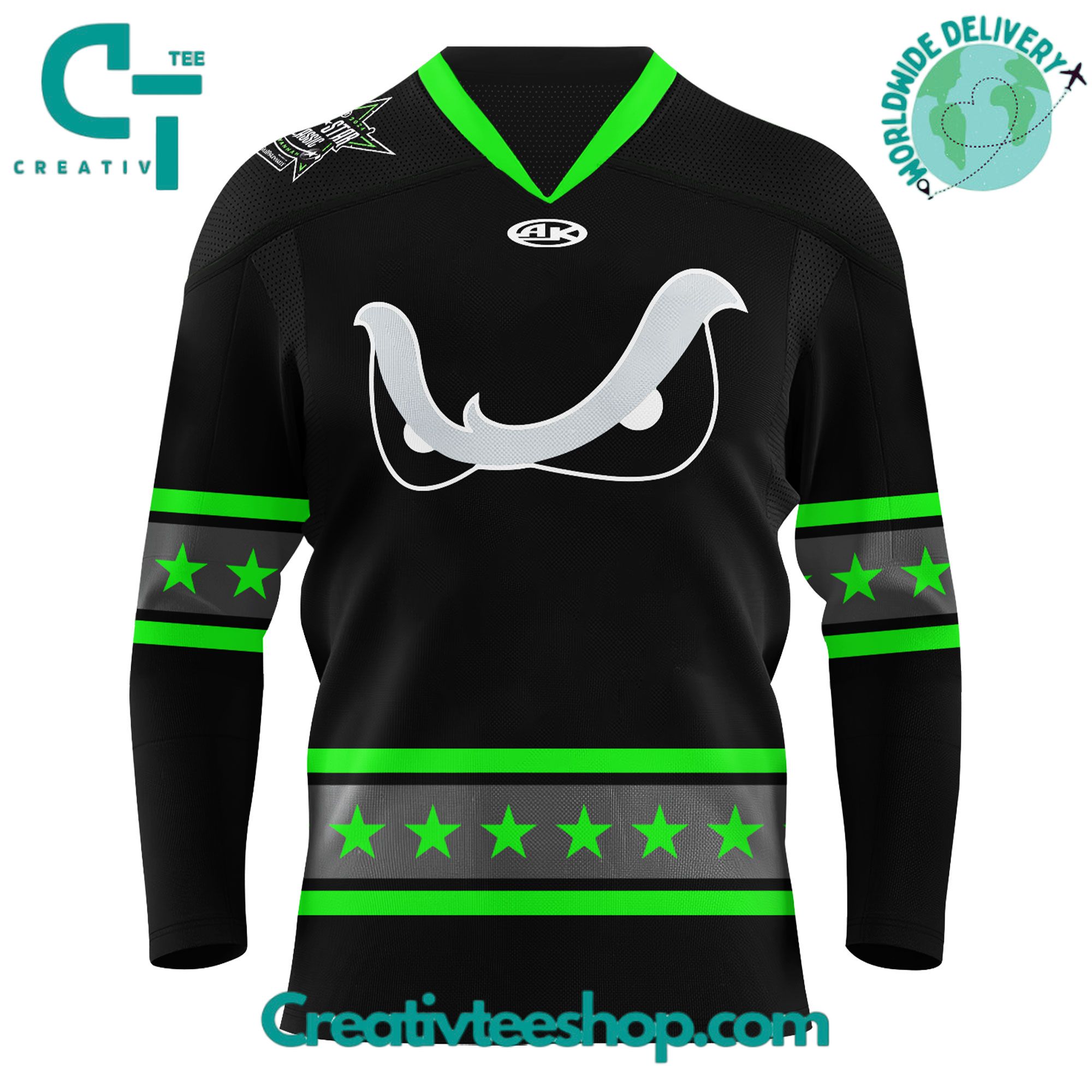 Savannah Ghost Pirates Athletic Knit Ghost Eyes 2025 Special Hockey Jersey