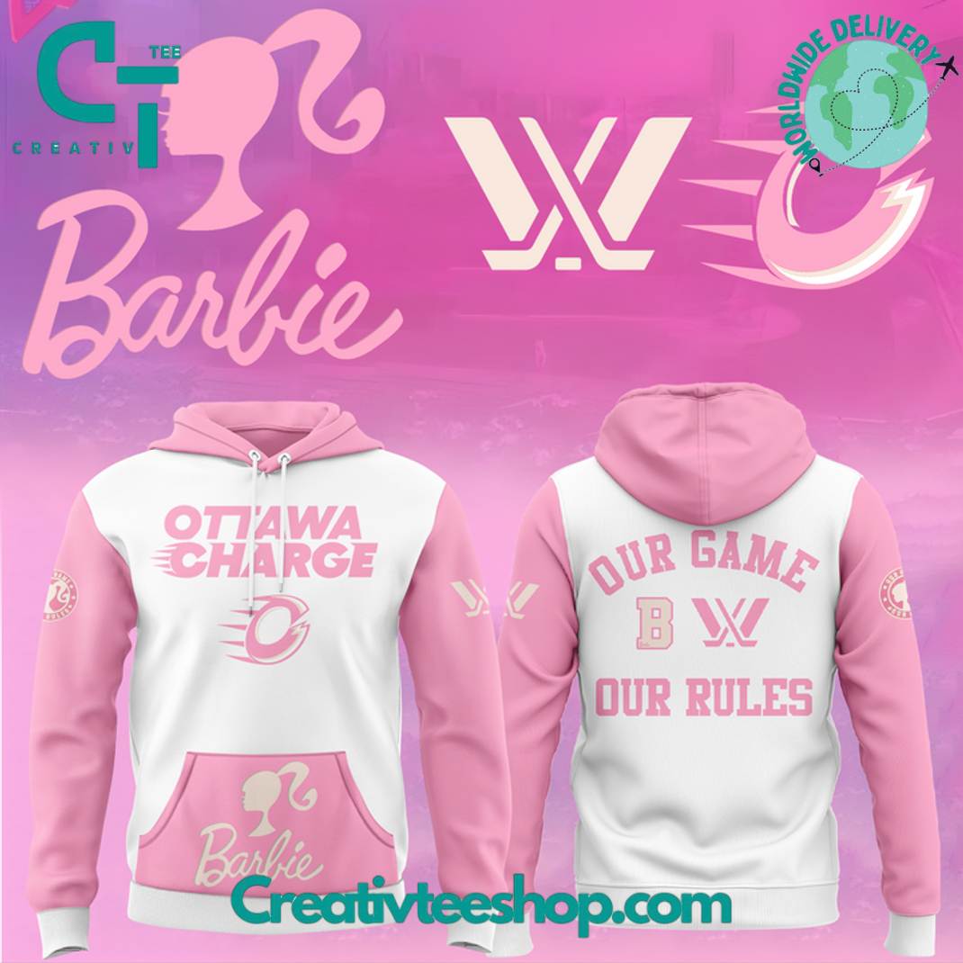 Ottawa Charge PWHL x Barbie Special Pink Hoodie